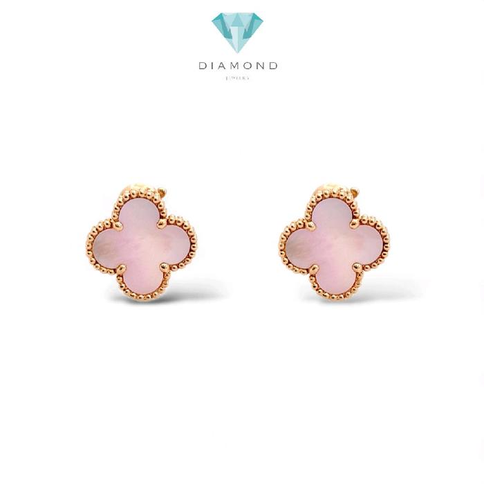Vintage Alhambra Pink Mop Earrings 18K / Diamond Jewelry / 109ABD840O0AB