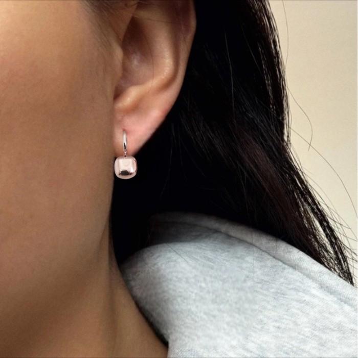 Square Lily Rosegold earring 18k-Diamond Jewelry