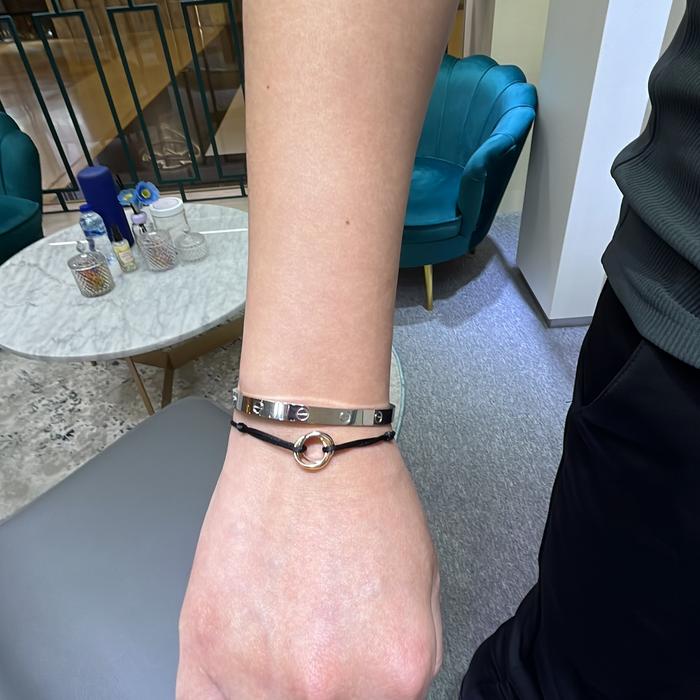 Trinity Tricolor in rope bracelet gold crt 18k / gelang tali robe 18k tricolor-Diamond Jewelry