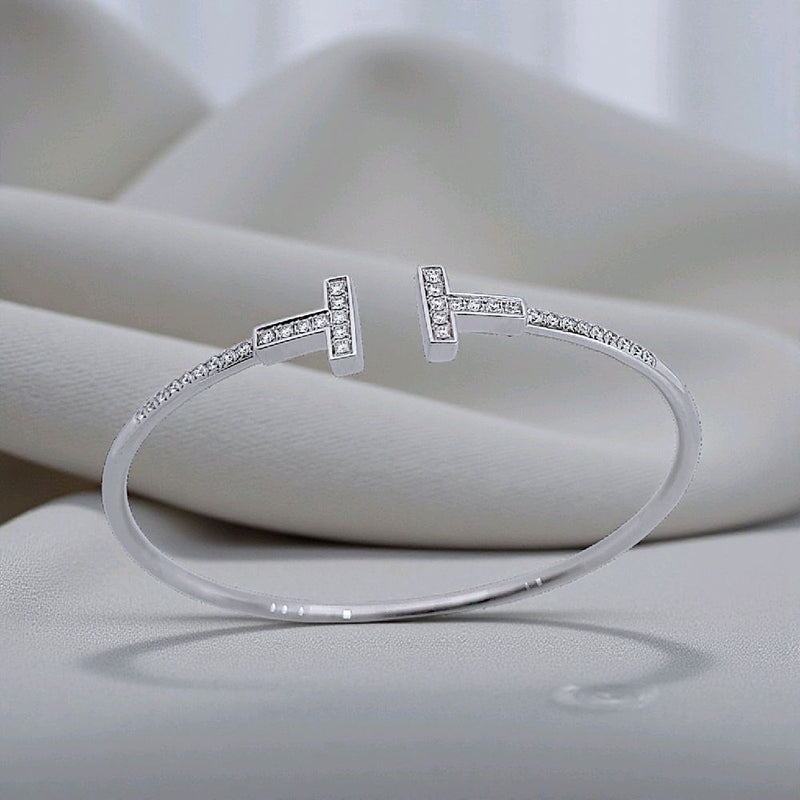 Double T Diamond Bangle 18K / Gelang Berluan Double T 18K / Diamond Jewelry 140GBD129000AB-HT