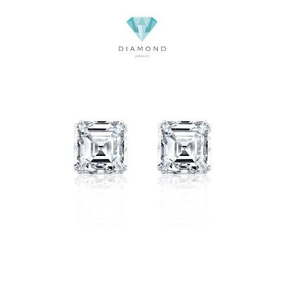 Asscher Cut AD Kristal earring 18K gold Diamond Jewelry-364AMS2LS