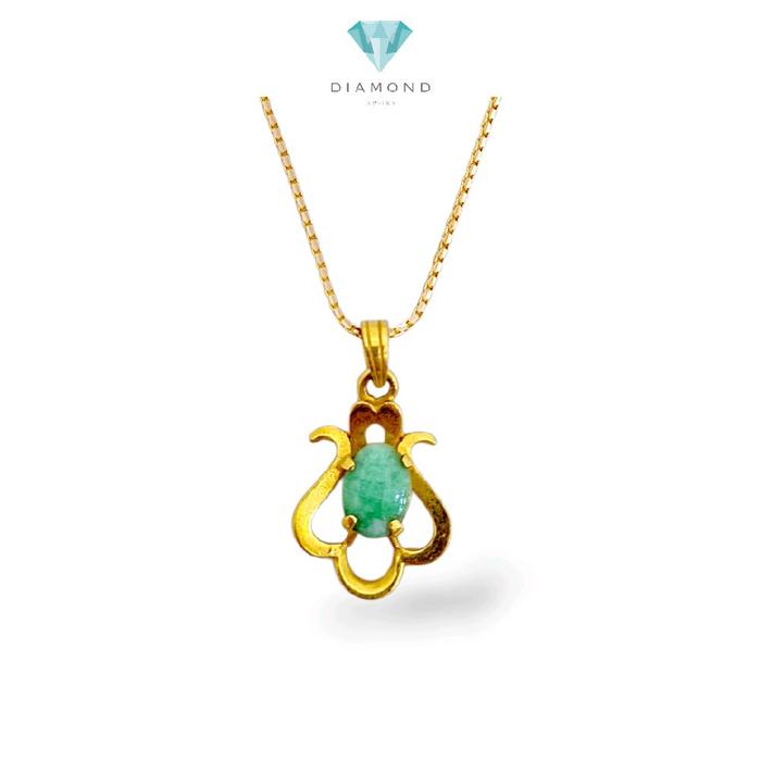 Jade Gold Pendants 23K / Liontin emas giok 23K / Diamond Jewelry / 188LMSSWP3