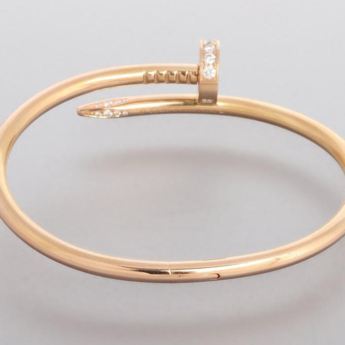 Gelang Nail Emas Berlian Paku Medium 18k /Nail Diamond Bracelet Bangle 18k-Diamond Jewelry-HT-458GBD18750LS
