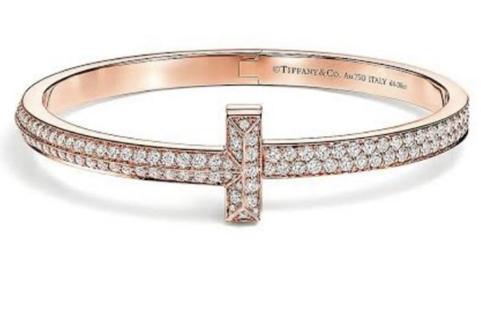 T1 Full diamond bangle with 18 K Rose Gold Diamond Jewelry
