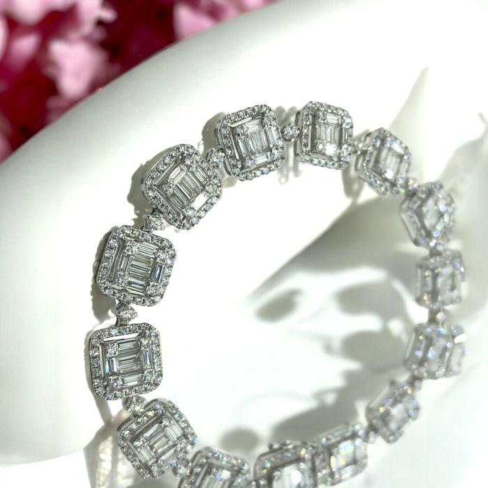 Gelang berlian baguette 18K Diamond Jewelry