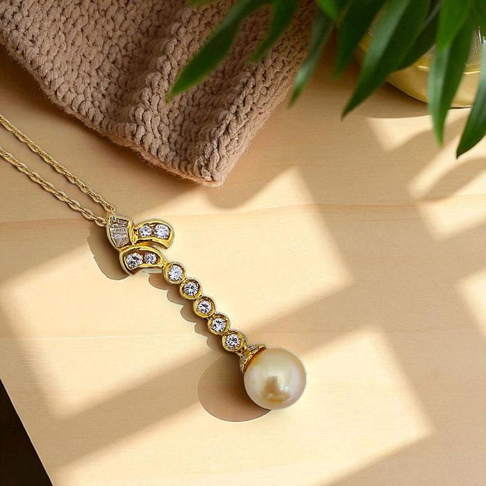 Liontin Yellow Pearl Diamond 18K / Diamond Jewelry 14LMGT380WP