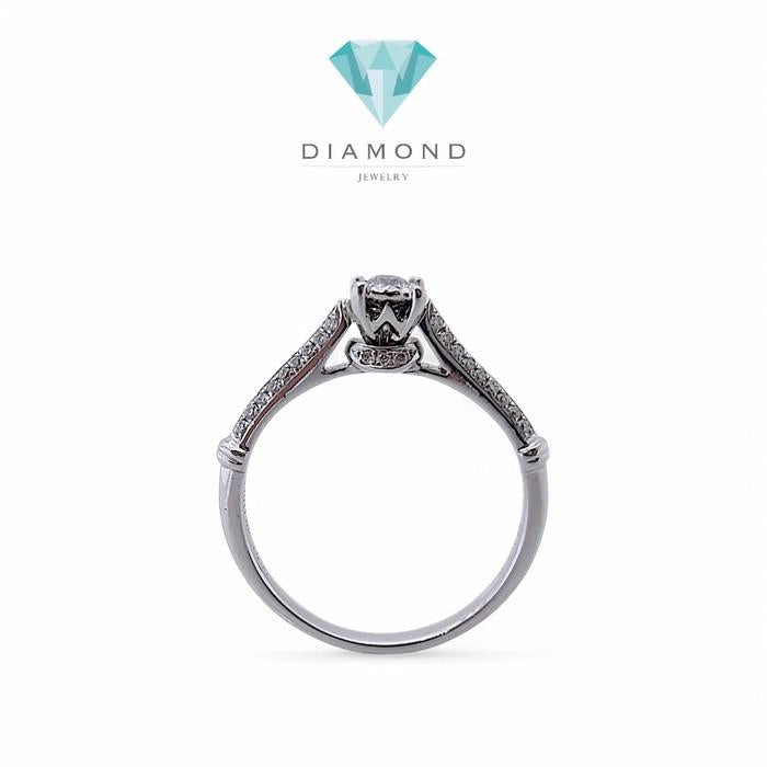 Diamond Solitaire Parisian illusion diamond Ring 18K / Diamond Jewelry