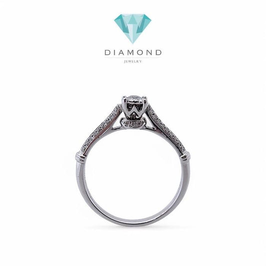 Diamond Solitaire Parisian illusion diamond Ring 18K / Diamond Jewelry