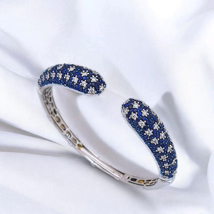 Blue Sapphier Diamond Bracelet 18K / Diamond Jewelry