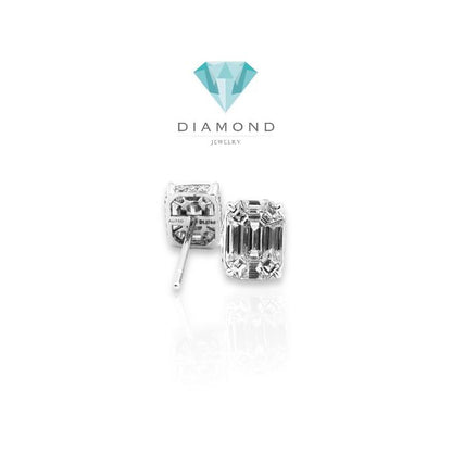 Diamond piecut emerald earring-anting berlian kotak 18k-Diamond Jewelry