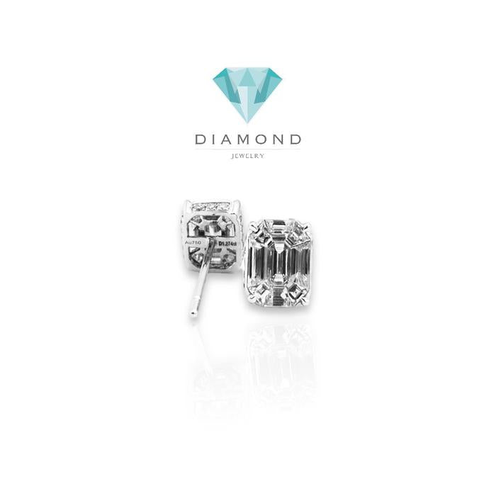 Diamond piecut emerald earring-anting berlian kotak 18k-Diamond Jewelry