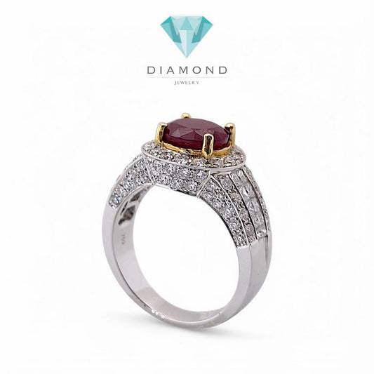 Ruby Diamond Ring 18K / Diamond Jewelry