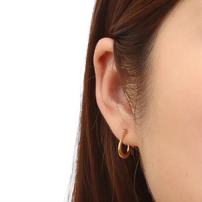 Vintage twist earring hoop 18k gold-Diamond Jewelry