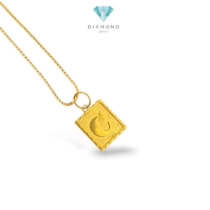 Letter C Box Gold Pendants 23K / Liontin Emas Kotak Huruf C 23K / Diamond Jewelry / 214LMSWP1