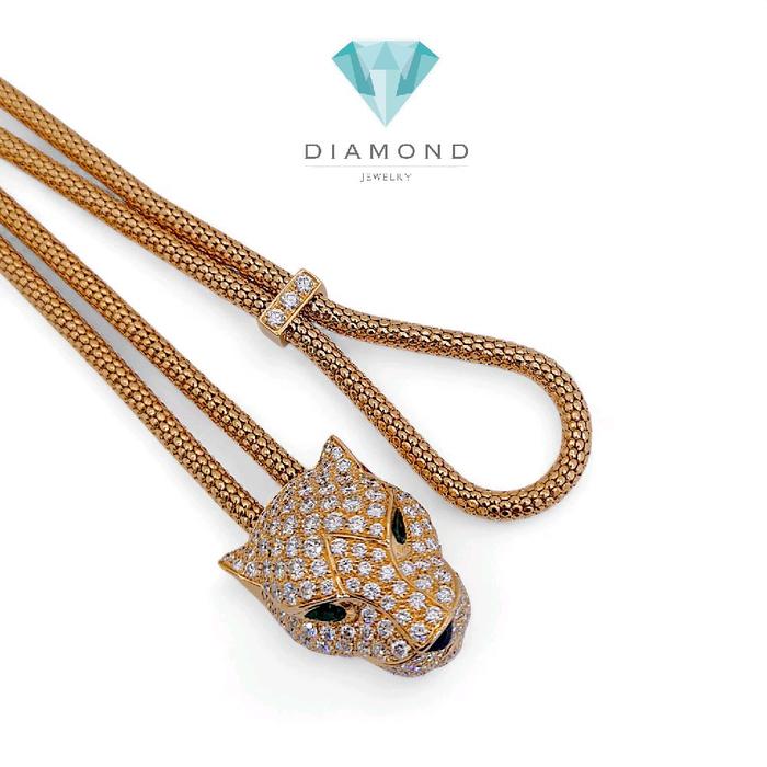 Panthere Diamond Necklace 18K / Kalung Panthere Berlian 18K / Diamond Jewelry-1KBD50LSNEW-HT