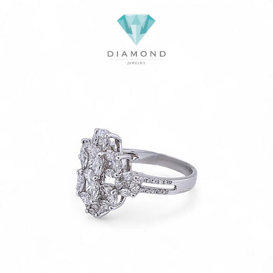 Flower Diamond Ring 18K / Diamond Jewelry