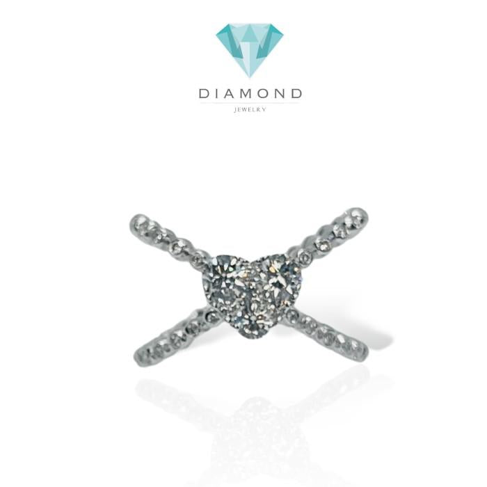 Heart Cross Diamond Ring 18K gold-Diamond Jewelry