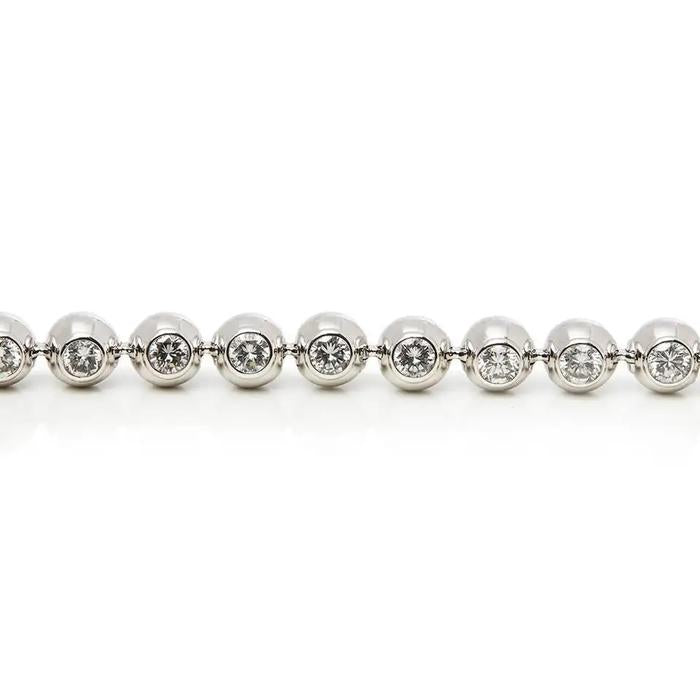 Tennis beads diamond perlee bracelet 18k -Diamond Jewelry