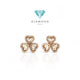 Anting Triheart Berlian Rose Gold/ Triheart clover heart diamond earring 18k-Diamond Jewelry