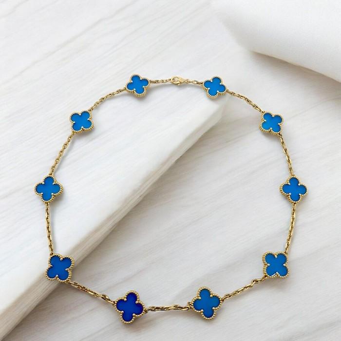 Vintage Alhambra Blue Agate 10Clover 18K / Diamond Jewelry-84KBD160000AB-HT
