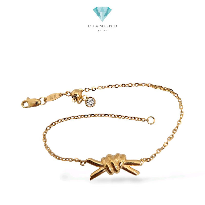 Gold Ribbon Bracelet 16K / Gelang Pita Emas 16K / Diamond Jewelry / 457GMS257LS