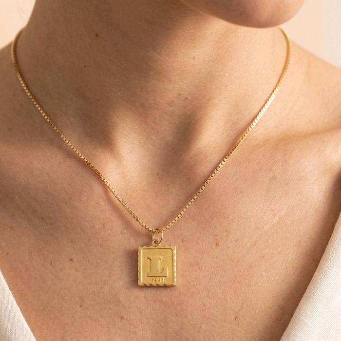 Gold letter L Pendants 23K / Liontin Emas Huruf L 23K / Diamond Jewelry / 243LMSWP1