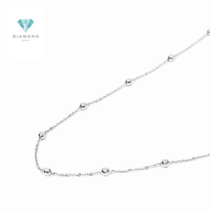 Kalung emas putih biji kecil 18k gold/white gold necklace/kalung emas biji lada-Diamond Jewelry