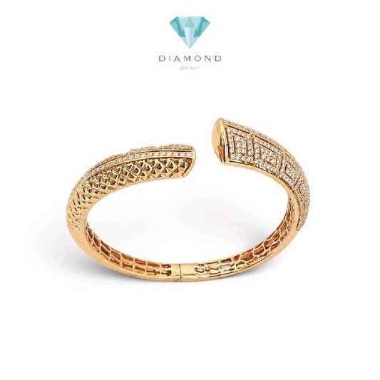 Luxe Geometric Diamond Bangle 18K / Gelang Berlian Geometris Mewah 18K / Diamond Jewelry / DB0052711