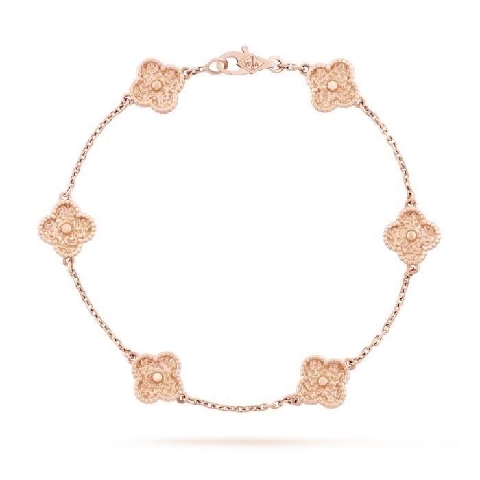 Vca Vintage/sweet alhambra gold bracelet 18K Gold Diamond Jewelry