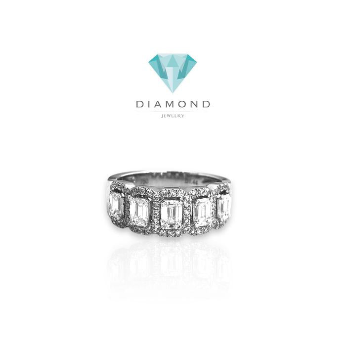 Cincin  berlian diamond baguette listring halo18k/diamond ring baguette listring halo 18k- diamond jewelry
