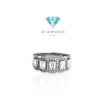 Cincin  berlian diamond baguette listring halo18k/diamond ring baguette listring halo 18k- diamond jewelry