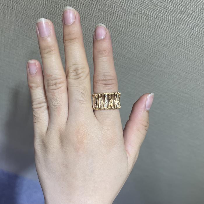 Unique Bamboo Vintage Style Diamond Ring-18K-Diamond Jewelry-18CBM1750LSWP-HT