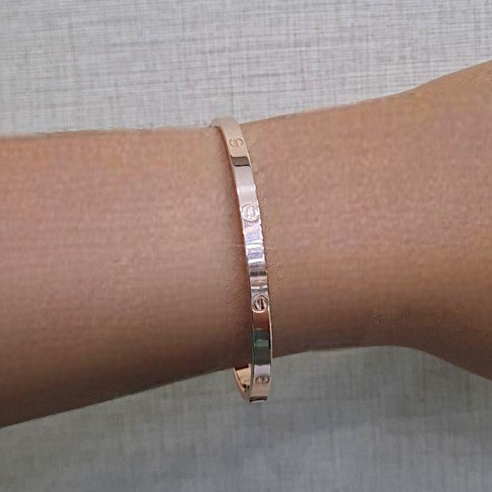 Gelang emas polos bracelet love mas klik 16/17K -Diamond Jewelry