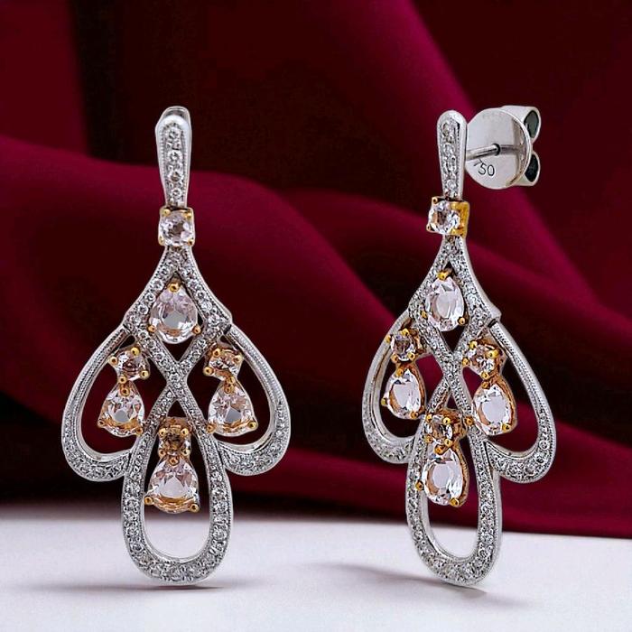 Magonite Diamond Earring 18K / Diamond Jewelry 20ABGT671WP-HT
