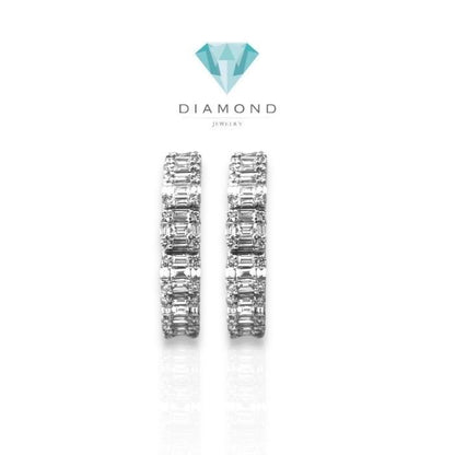 Baguette diamond hoop earring 18k/anting hoop berlian baguette/anting berlian clara baguette-Diamond Jewelry