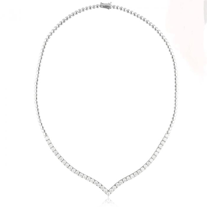 V Tennis eternity necklace Diamond -Diamond Jewelry
