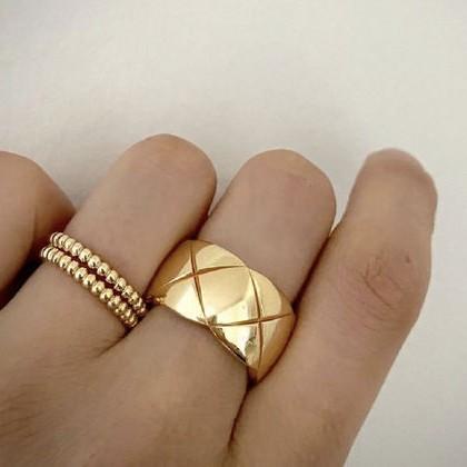 Coco rush quilt 18 K Rose Gold ring Diamond Jewelry-HT