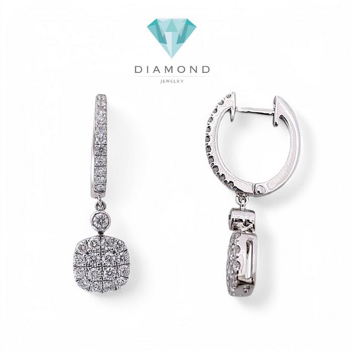 Cushion Diamond Earrings 18K / Diamond Jewelry