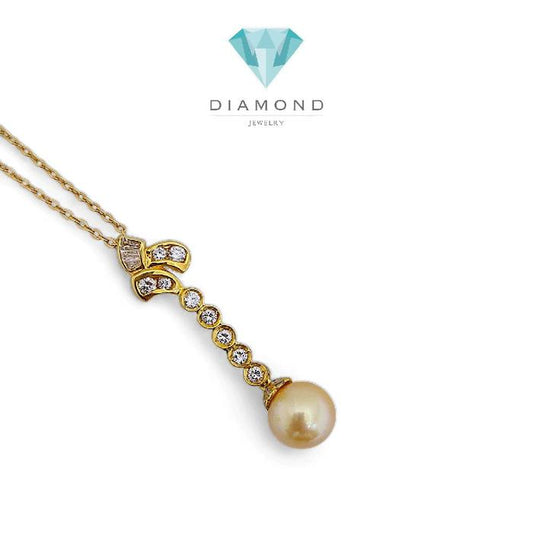 Liontin Yellow Pearl Diamond 18K / Diamond Jewelry 14LMGT380WP