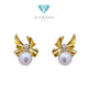 Ribbon Pearl Diamond Earring 18K / Diamond Jewelry 42AMGT1100WP