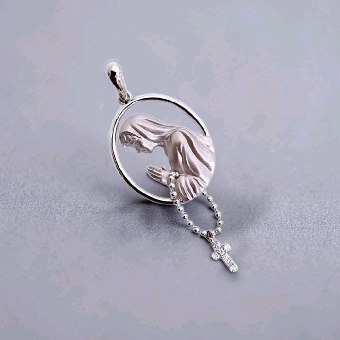 Virgin Mary diamond pendant 18K / Liontin Berlian Bunda Maria 18K / Diamond Jewelry / 5LB37500AB