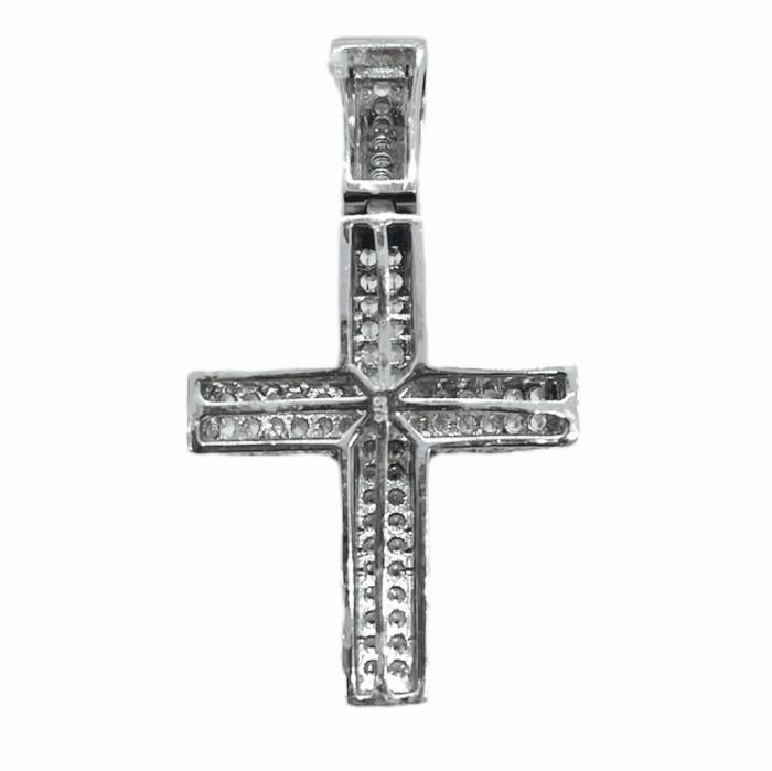 Cross swarozki pendant 18 k white gold-Diamond Jewelry