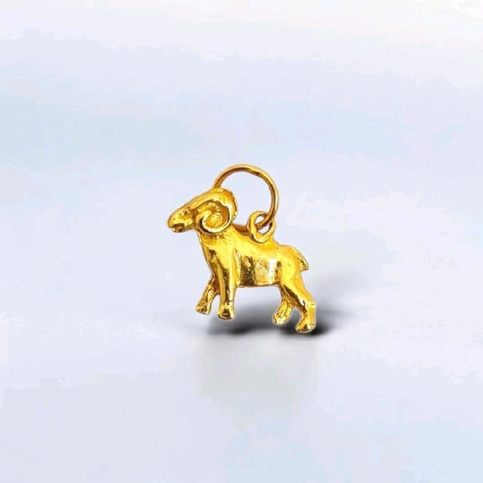 Gold Goat Pendant 23K / Lion Emas Kambinh 23K / Diamond Jewelry / 256LMSWP2