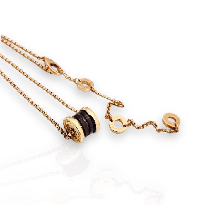 Onyx zero small pendant 18k rose gold bv - Diamond Jewelry - 176BKSM560RY