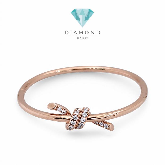 Knot Diamond Bangle 18K / Diamond Jewelry