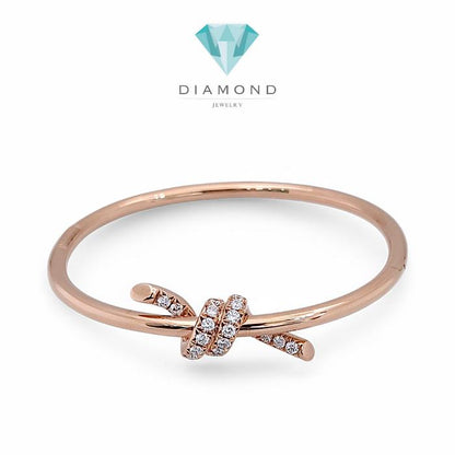 Knot Diamond Bangle 18K / Diamond Jewelry