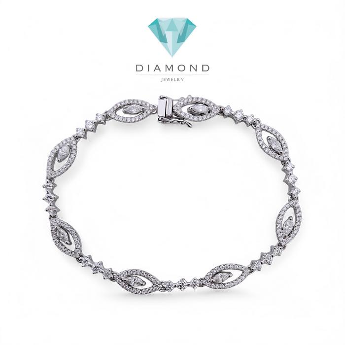 Diamond Bracelet Marquis tennis 18K / Diamond Jewelry