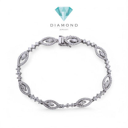 Diamond Bracelet Marquis tennis 18K / Diamond Jewelry