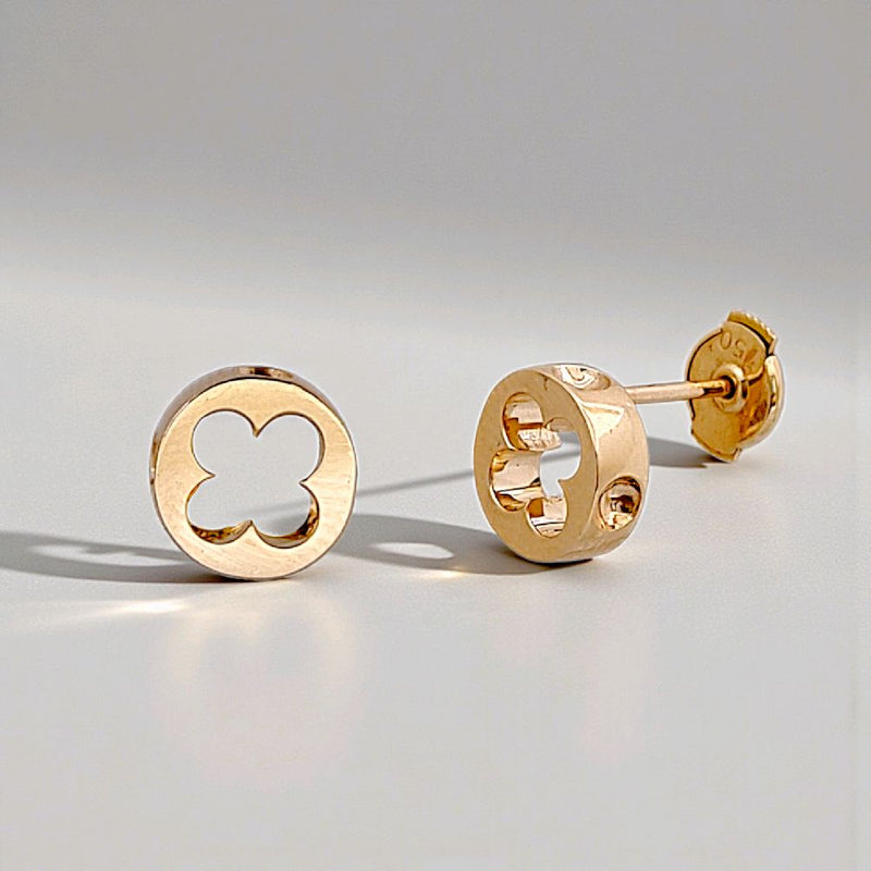 Clover Stud Rosegold Earring 18K / Anting Clover Rosegold 18K / Diamond Jewelry 397ABD390RY - HT