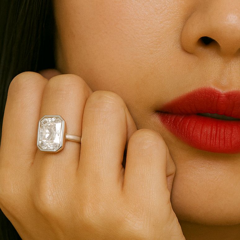 Diamond Lab Grown Cushion Ring 14K / Cincin Berlian Cushion 14K / Diamond Jewelry 355CBLGG1000LS HT